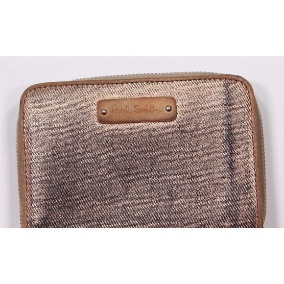 Paul Smith Metallic Gold Full Zip Around Leather Ladies Wallet - Picture 10 of 10